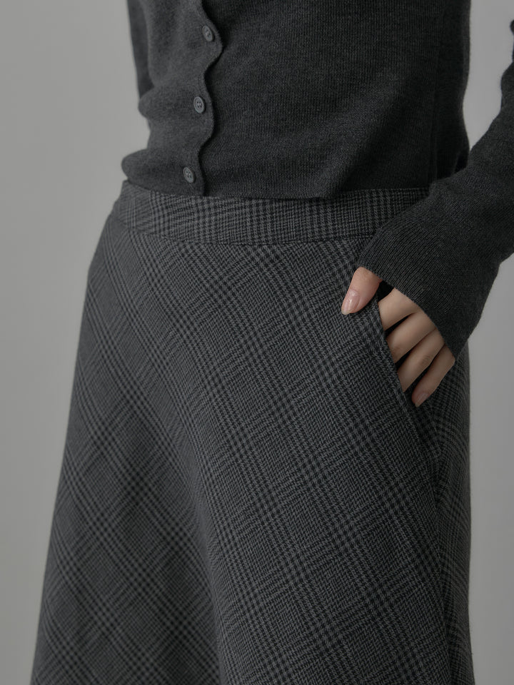 [予約]チェックフレアスカート