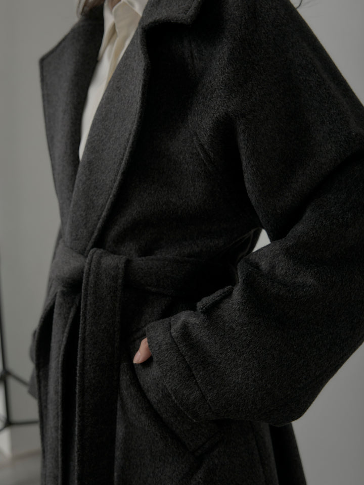 【Essential】ソフトウールリバートレンチコート