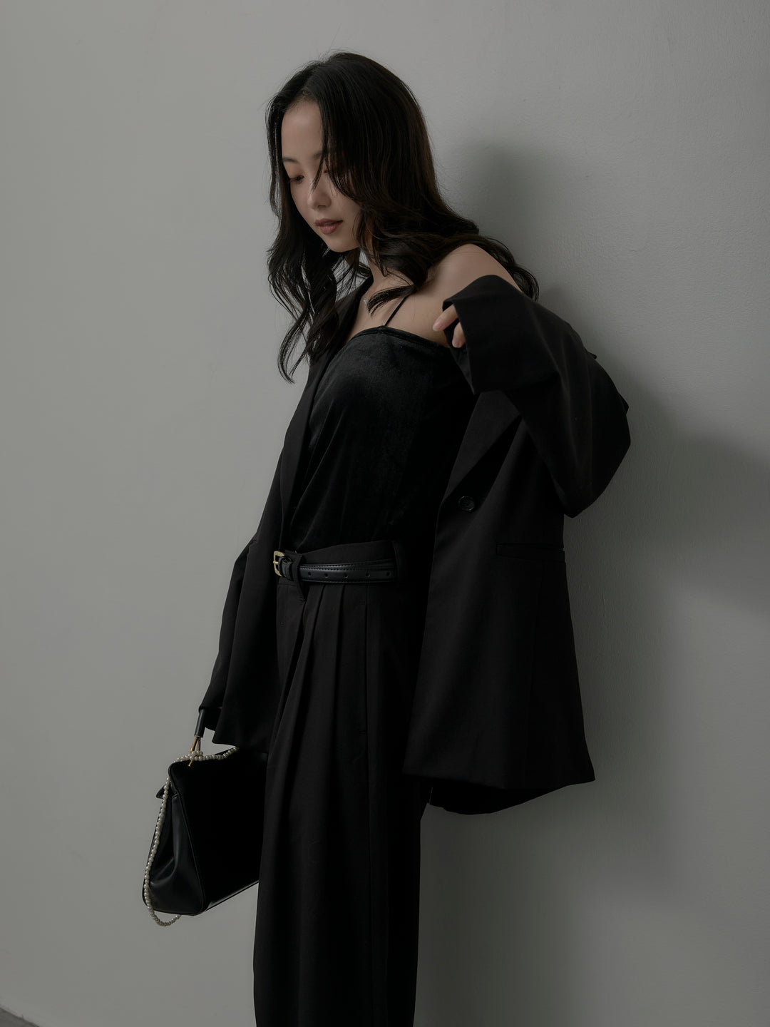 【SET】【Essential】ボックスシルエットテーラードジャケット+【Essential】３タックスラックス(2set)