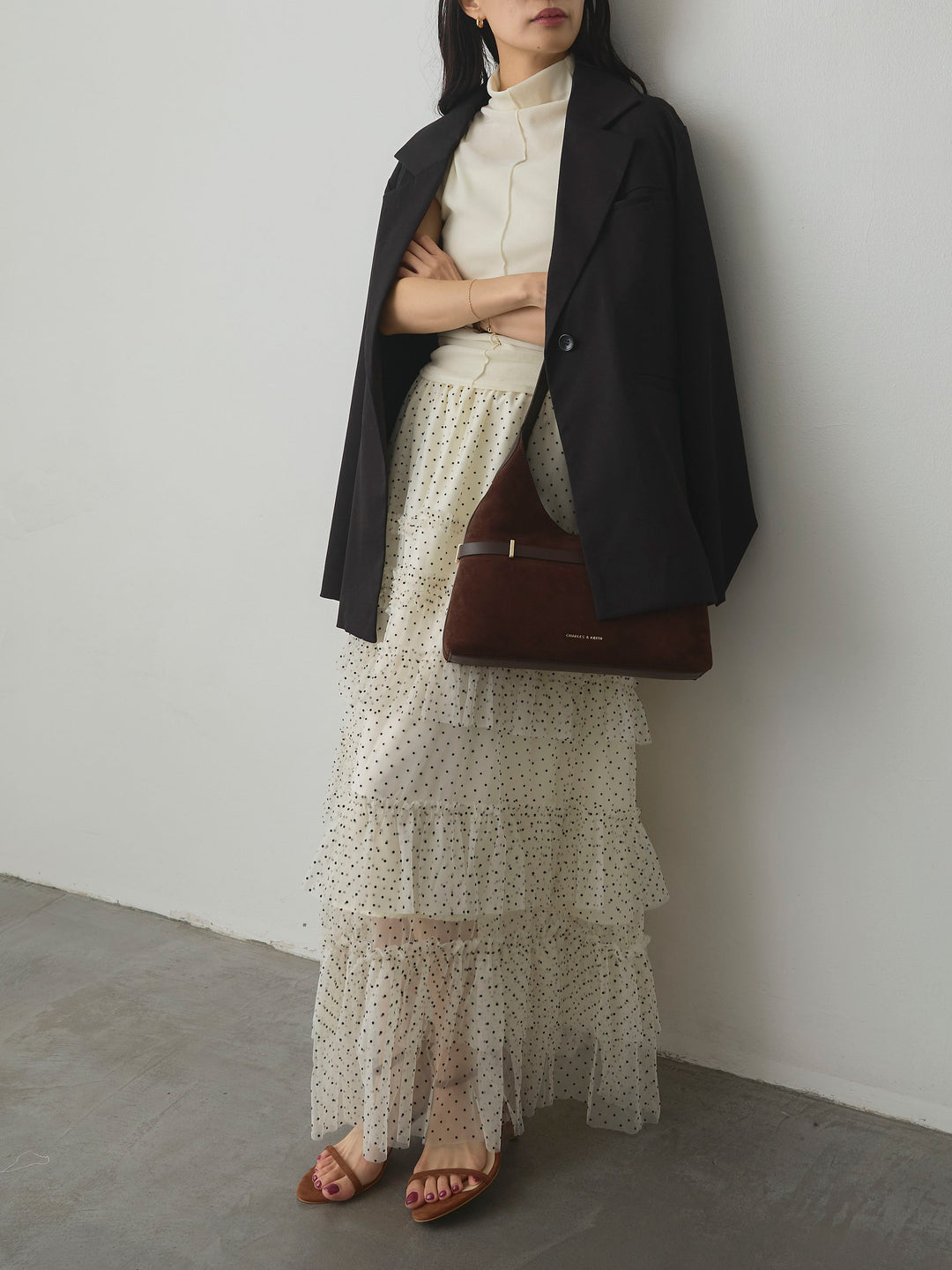 [予約]ドットチュールティアードスカート