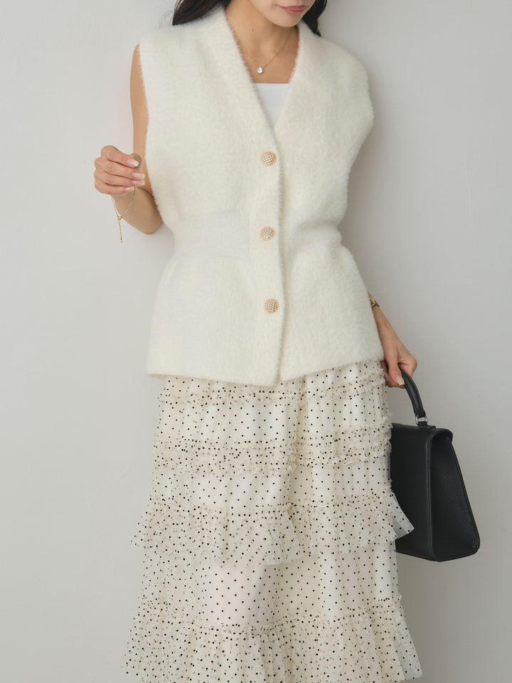 [予約]ドットチュールティアードスカート