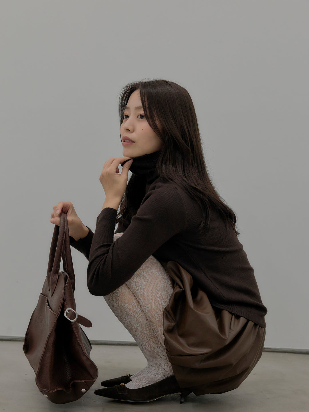 ソフトレザーバルーンミニスカート