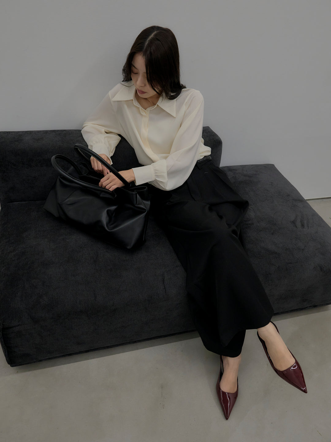 デザインタックワイドパンツ