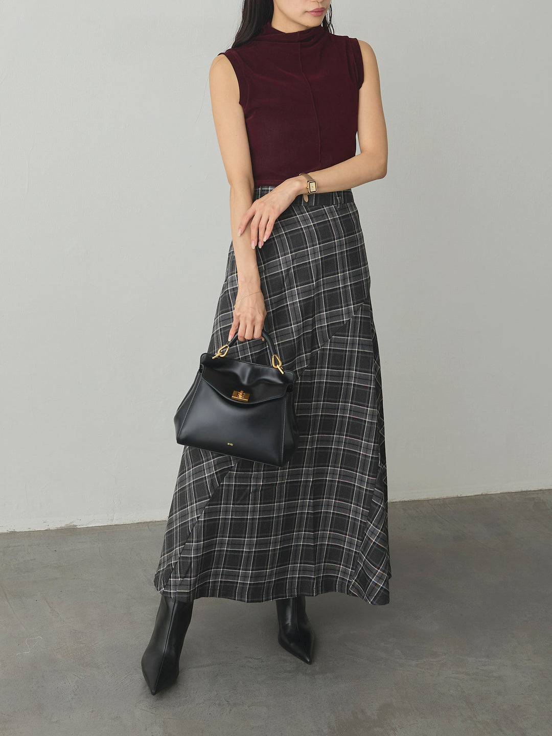 [予約]メッシュベロアノースリーブトップス