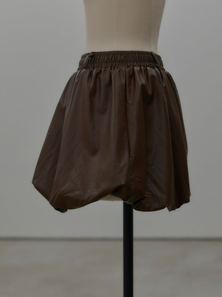ソフトレザーバルーンミニスカート