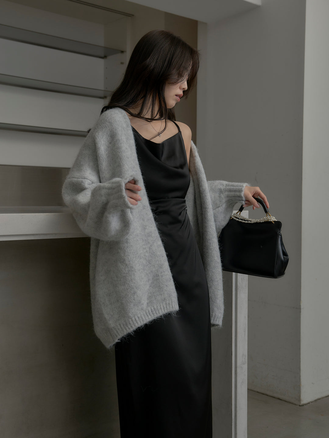 モヘアライクオーバーニットカーディガン