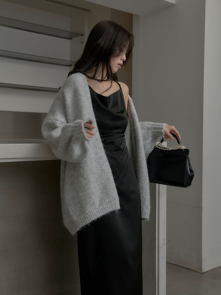 モヘアライクオーバーニットカーディガン