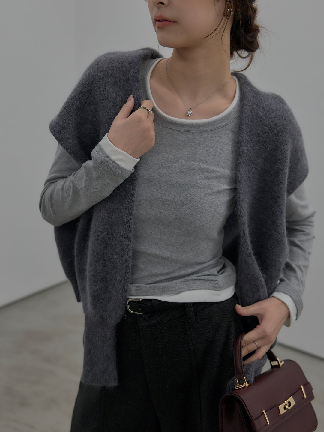 バイカラーレイヤードカットソー