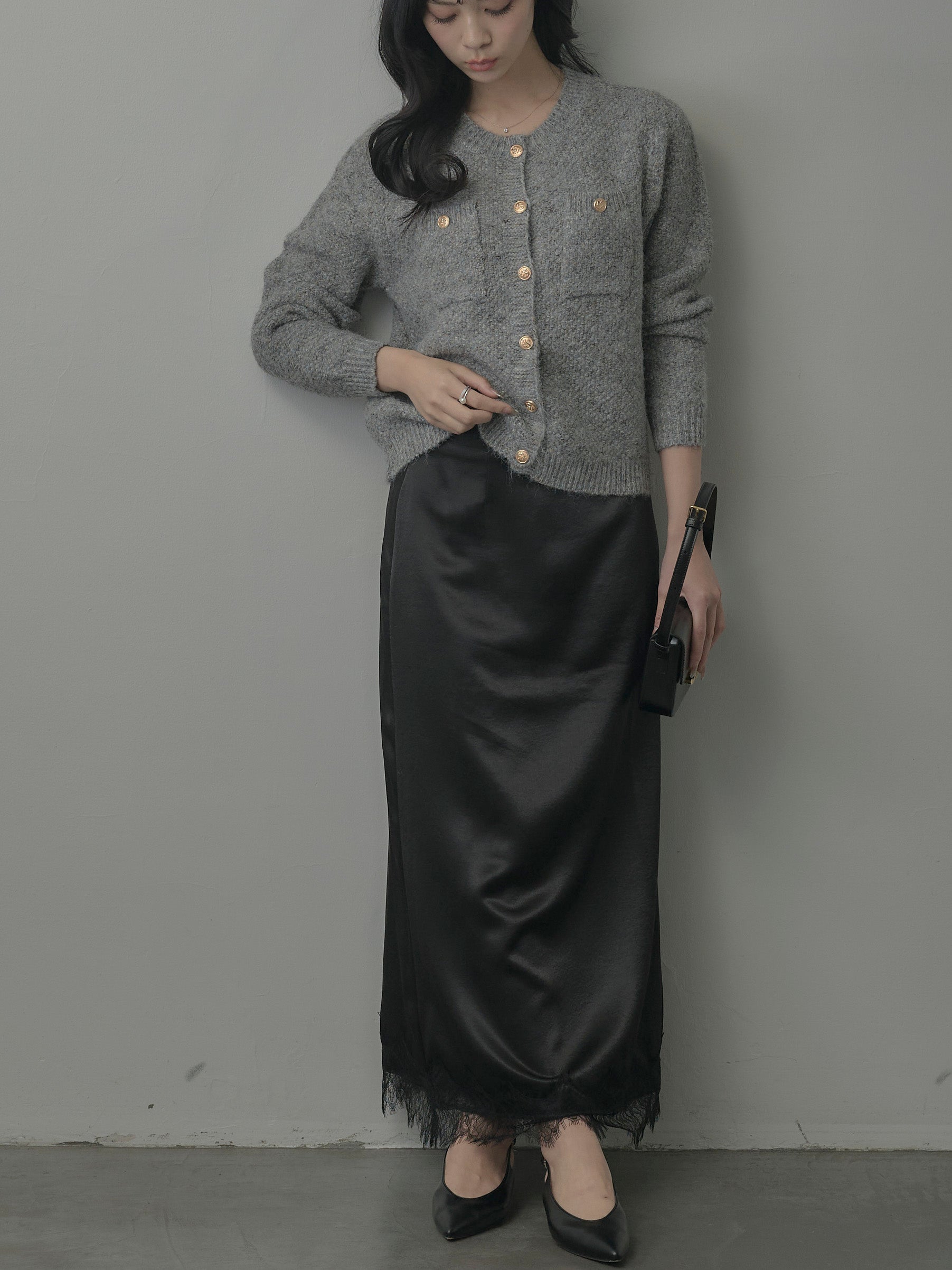 裾レースサテンスカート – nairo