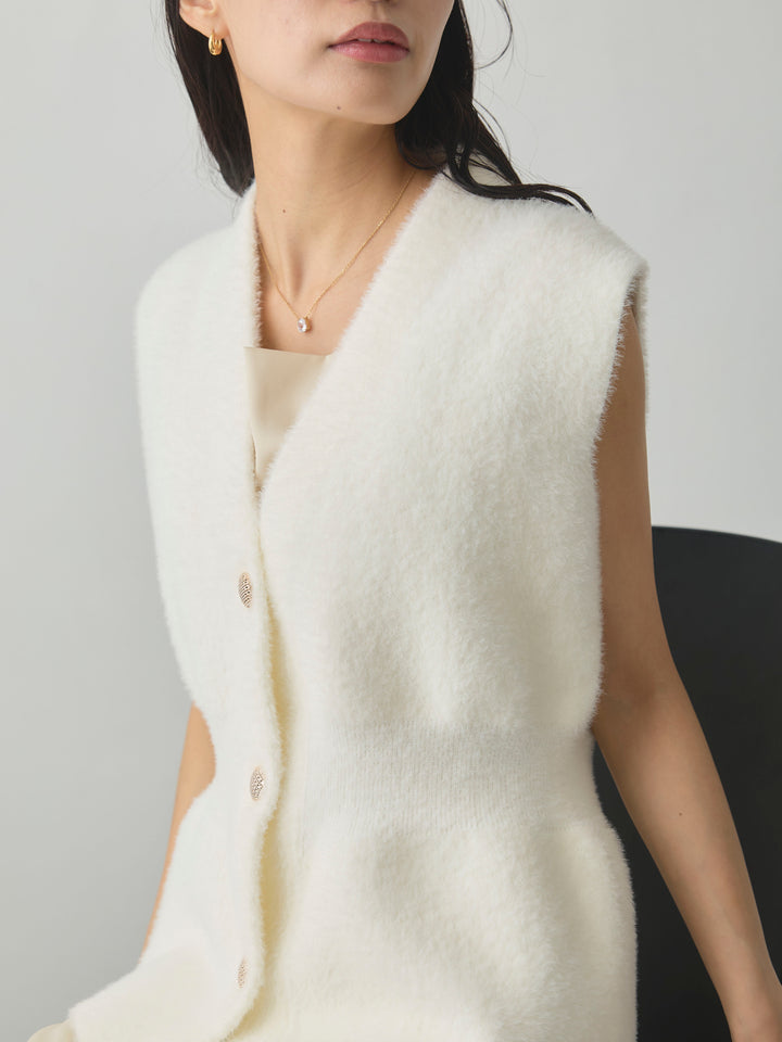 [予約]シャギーニットペプラムベスト