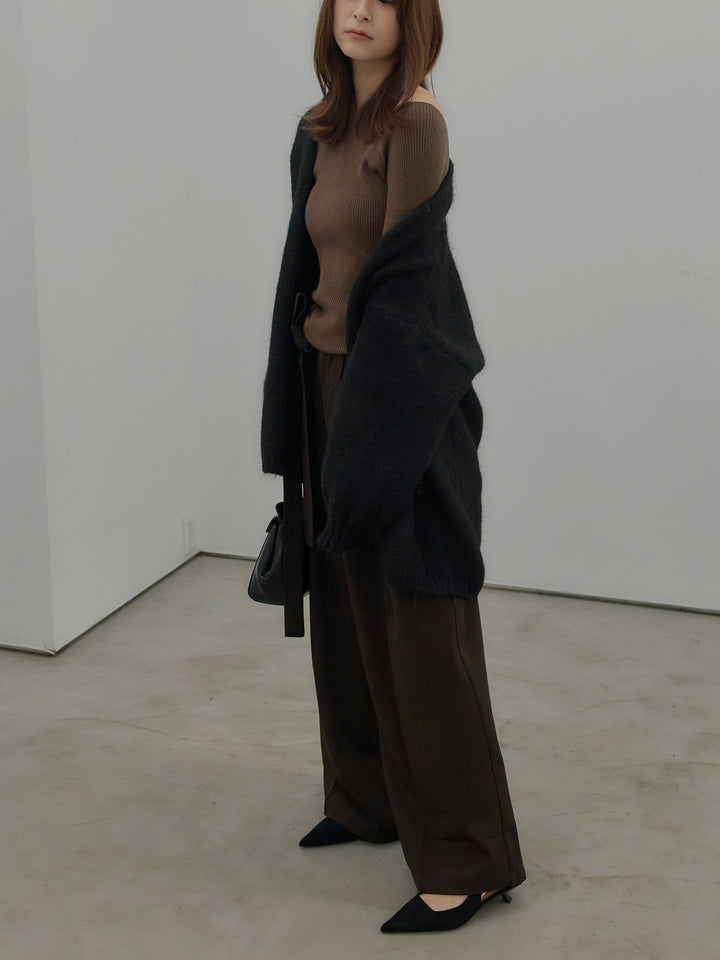 ウエストリボンワイドパンツ