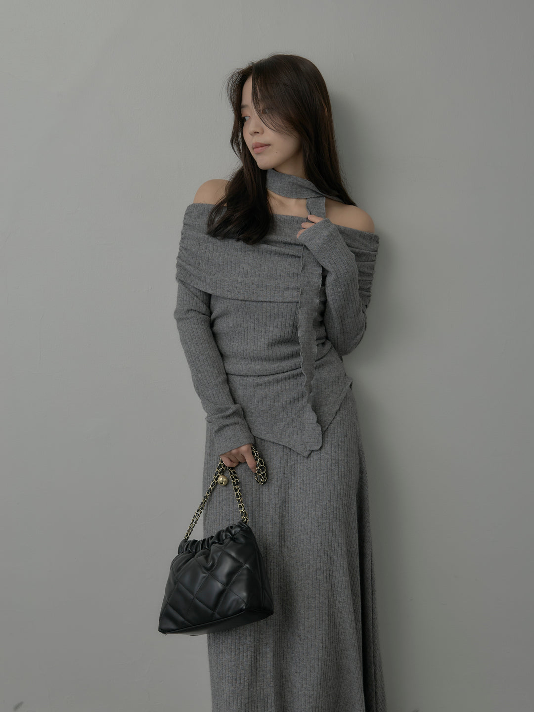 リブニットオフショルSETUP