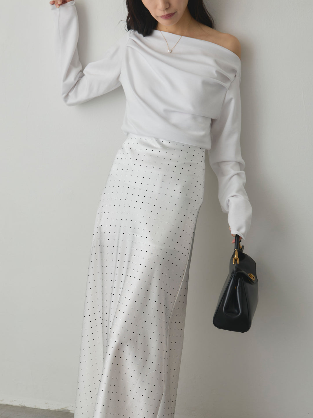 [予約]ドットサテンスカート