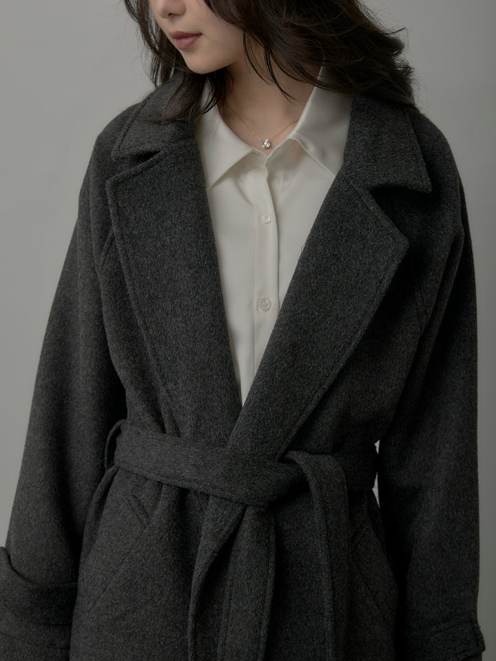 【Essential】ソフトウールリバートレンチコート