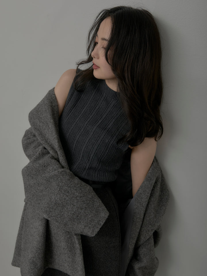 [予約]プチハイネックリブニットタンク