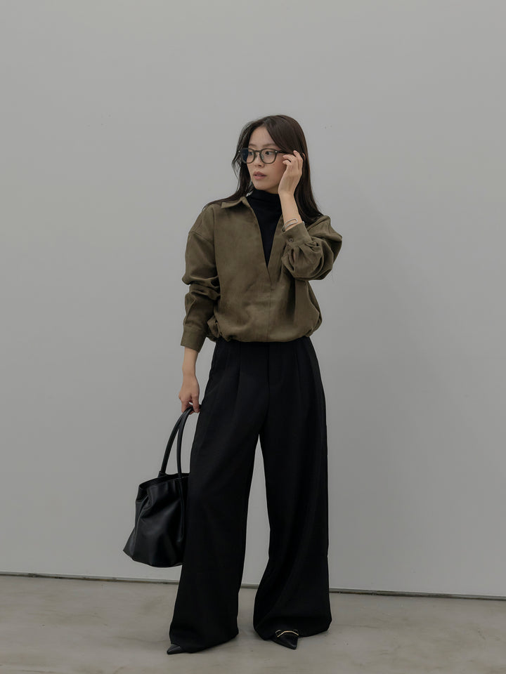 デザインタックワイドパンツ