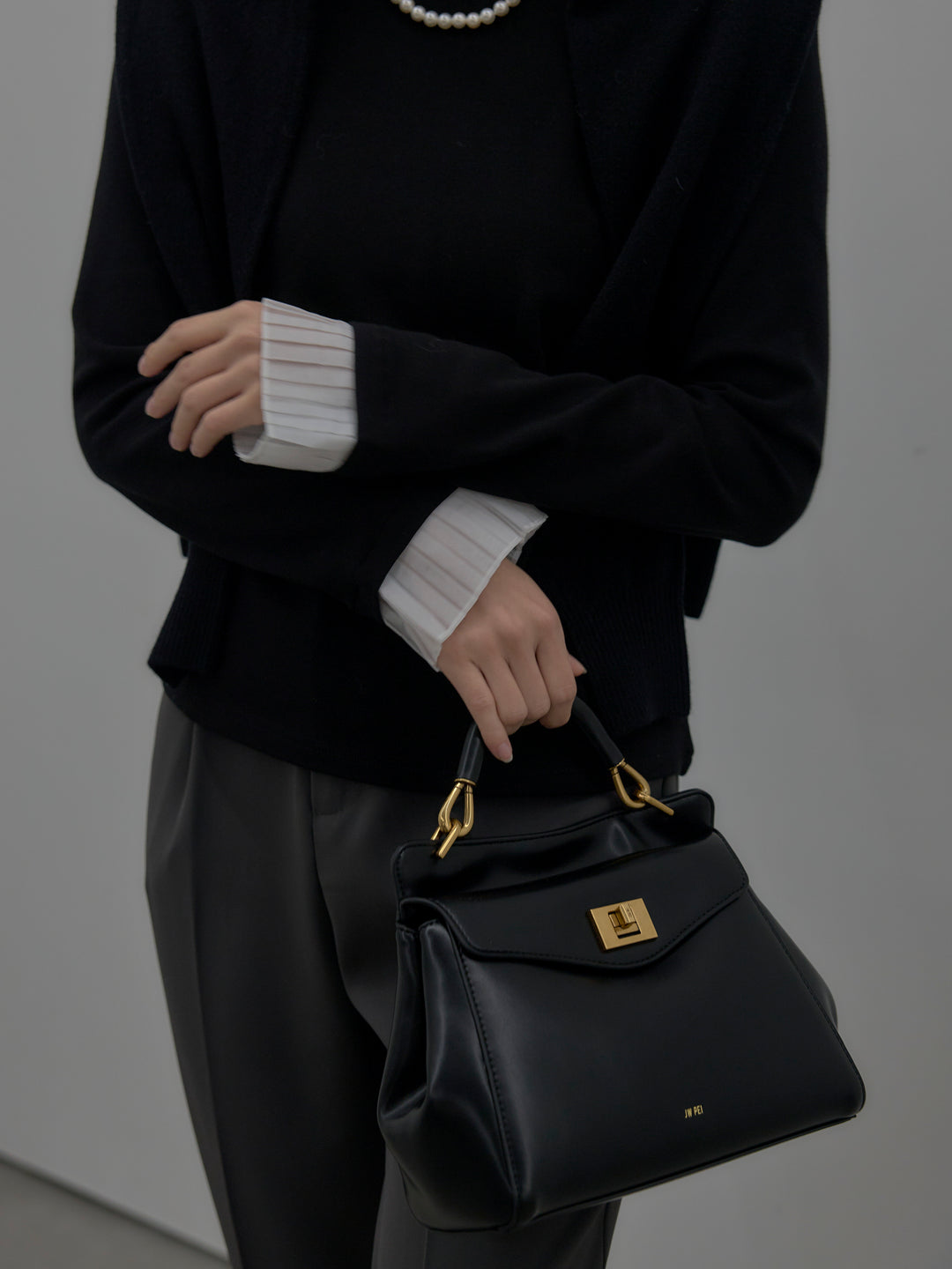 バイカラーデザインカフスストレッチトップス