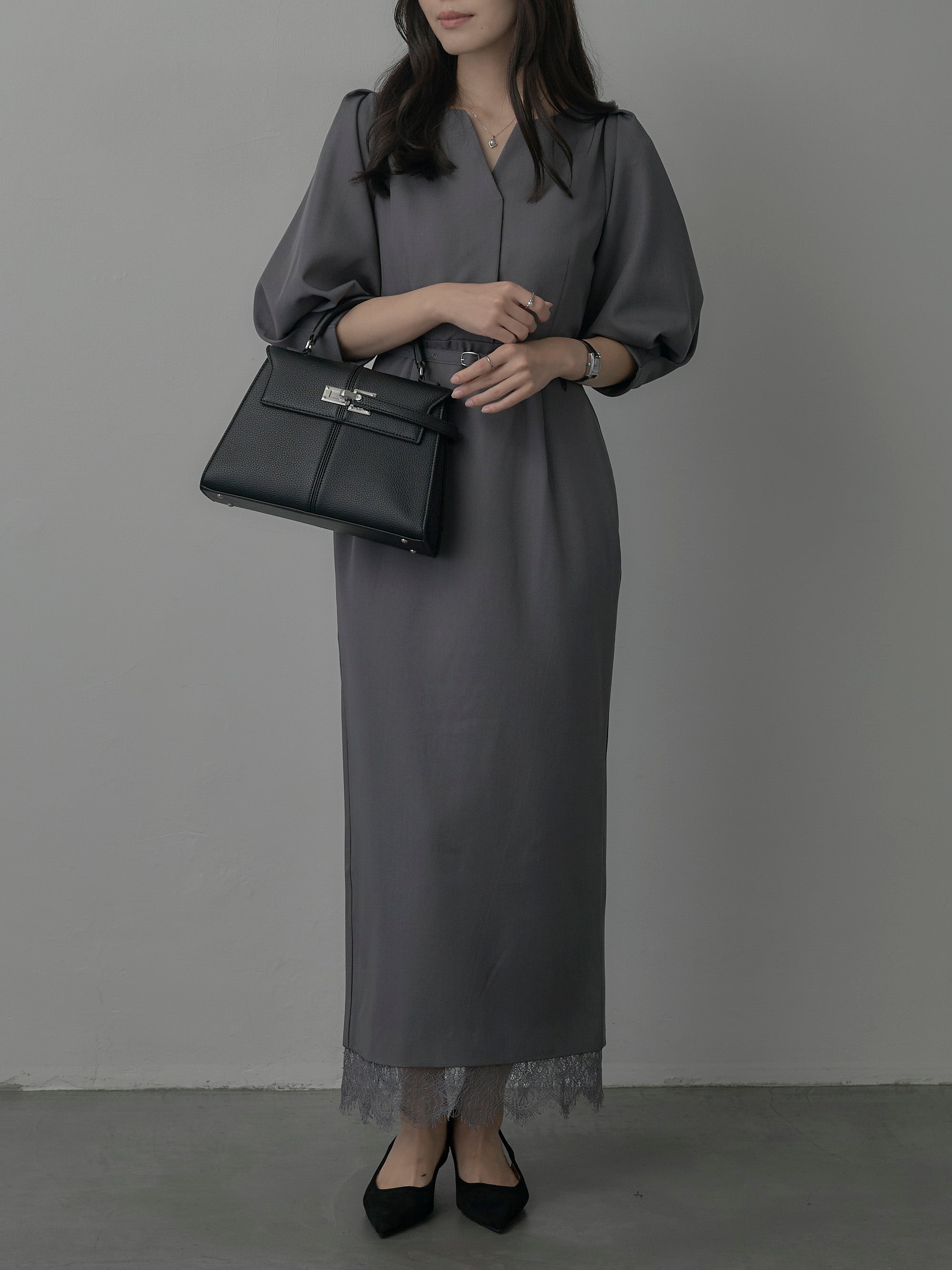 Essential】裾レースパフスリーブワンピース – nairo