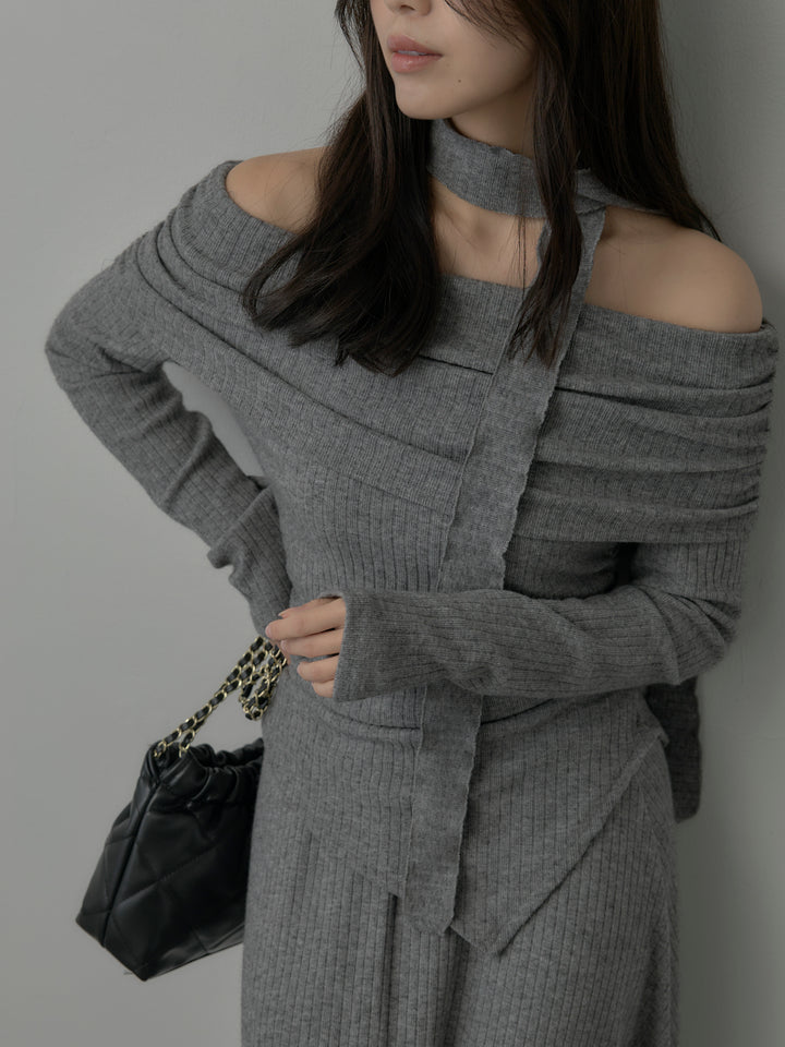 リブニットオフショルSETUP