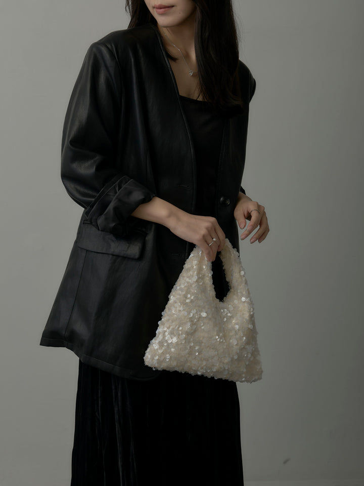 レザーノーカラージャケット