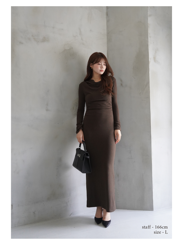 【Essential】Drape soft touch fit one piece