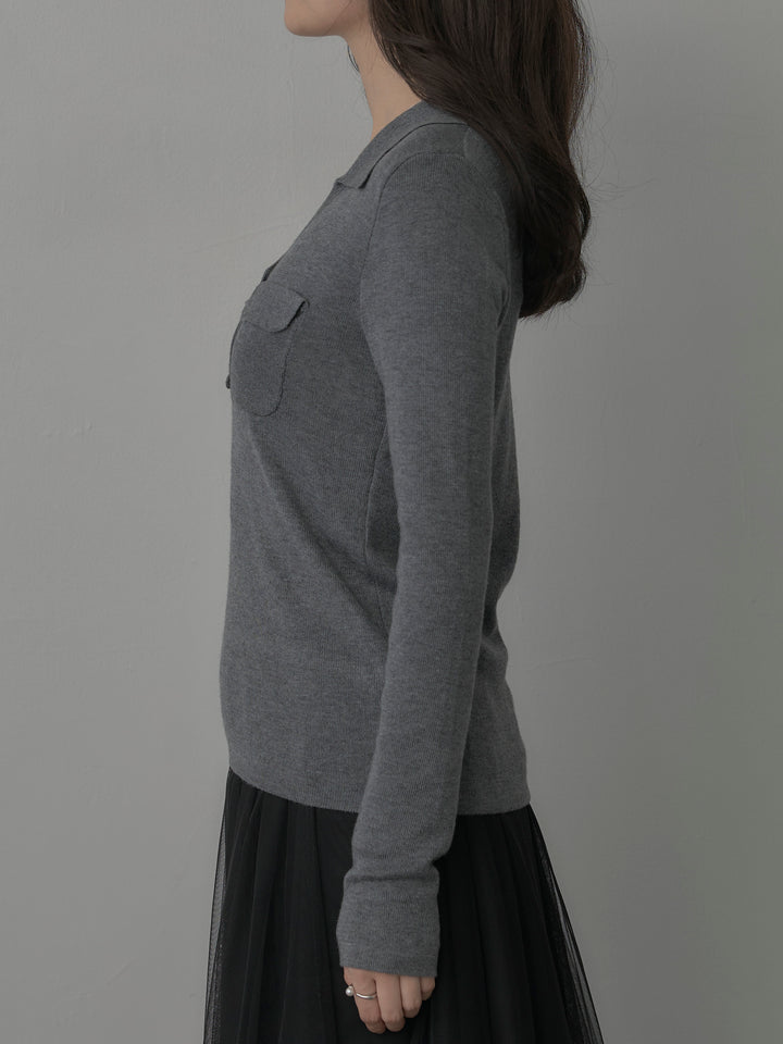 【SET】ポケットデザインリブニットトップス+ボリュームチュールスカート(2set)