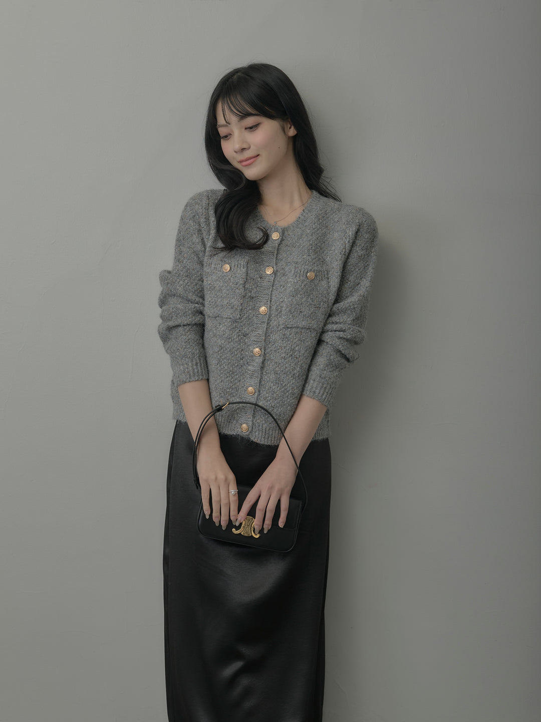 MIXニットゴールドボタンニットカーディガン