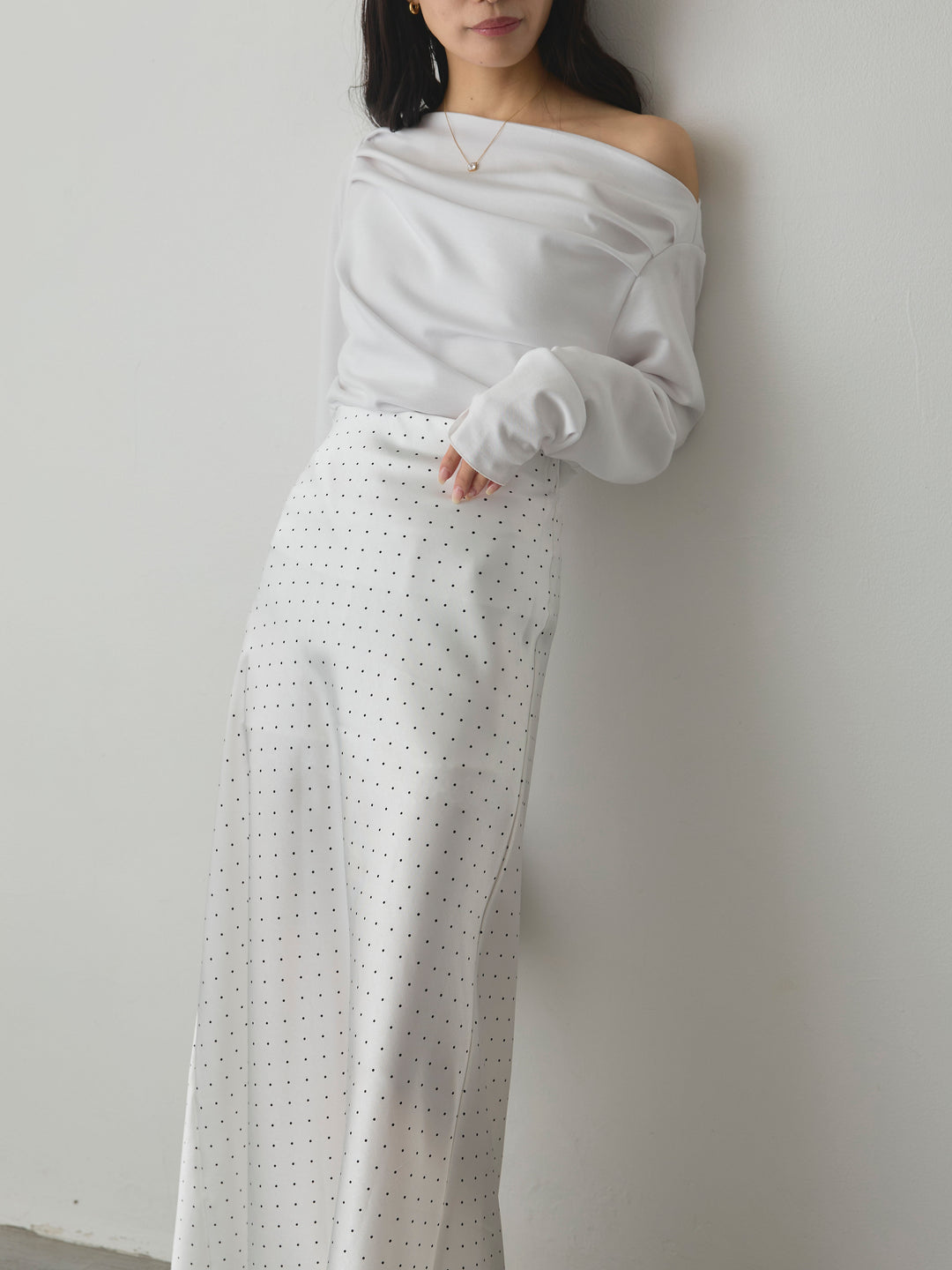 [予約]ドットサテンスカート