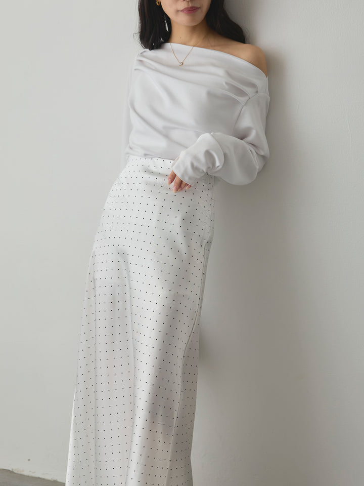 [予約]ドットサテンスカート