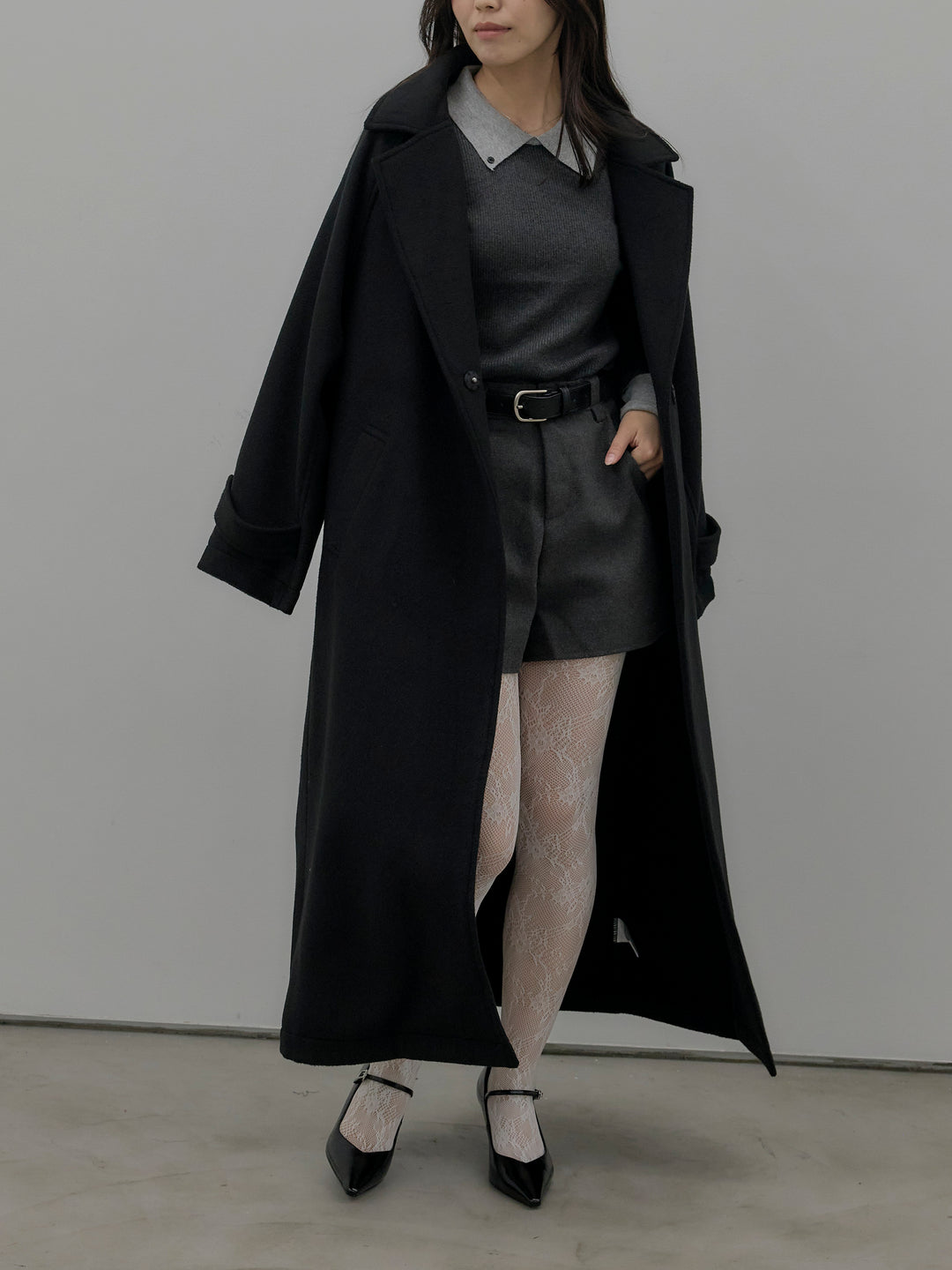 配色カフスニットポロ