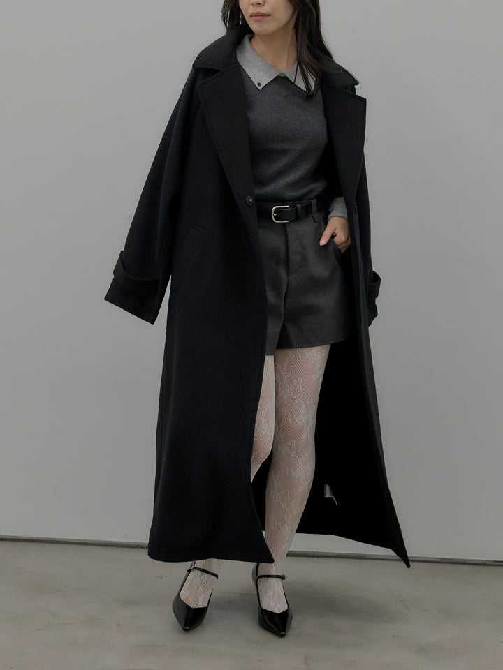 配色カフスニットポロ