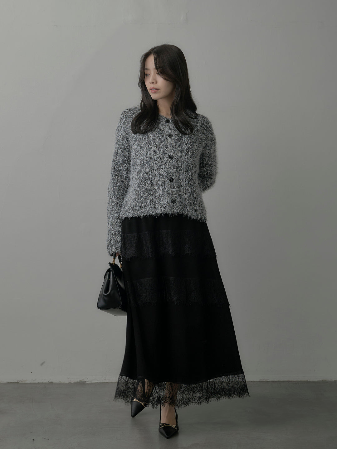 レースデザインフレアスカート