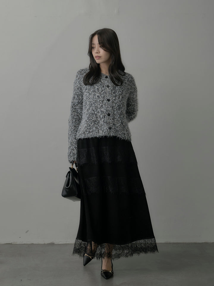レースデザインフレアスカート