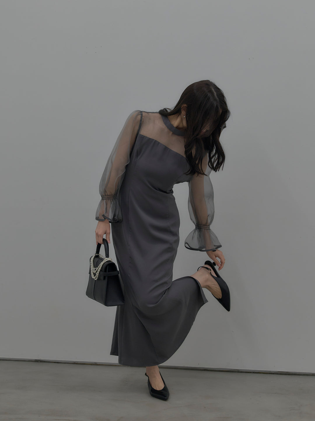 【essential】スタンドカラーマーメイドドレス