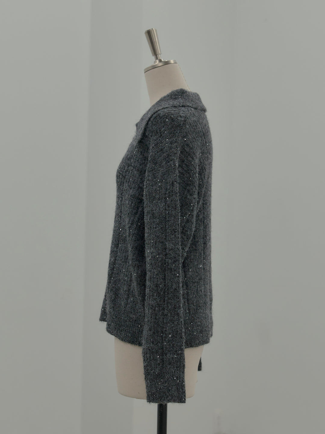 スパンコールスキッパーニットトップス