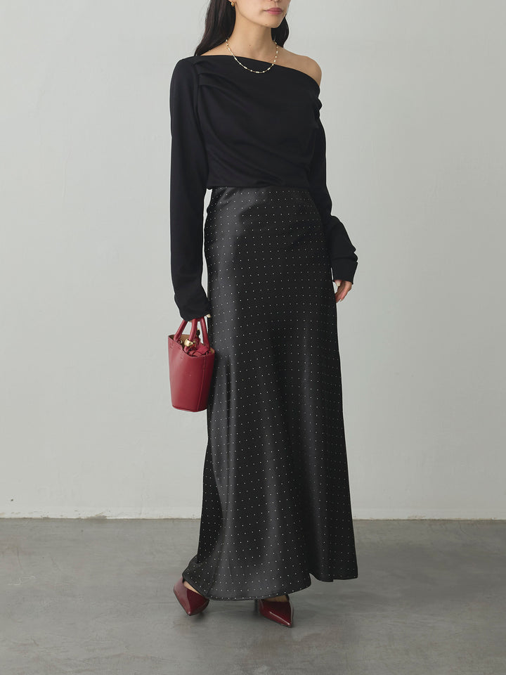 [予約]ドットサテンスカート