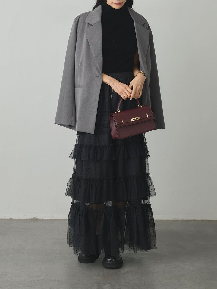 [予約]ドットチュールティアードスカート