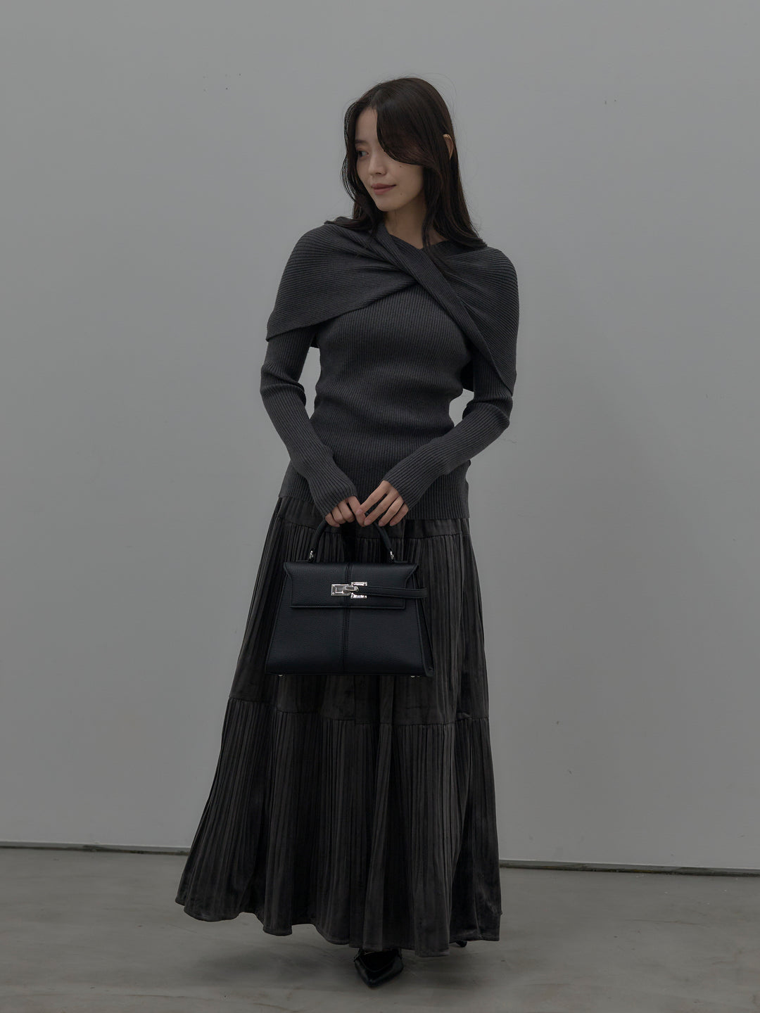 ベロアプリーツティアードスカート