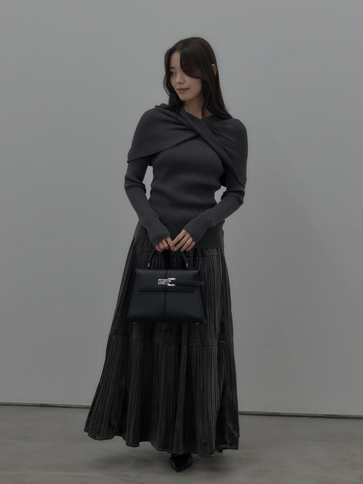 ベロアプリーツティアードスカート