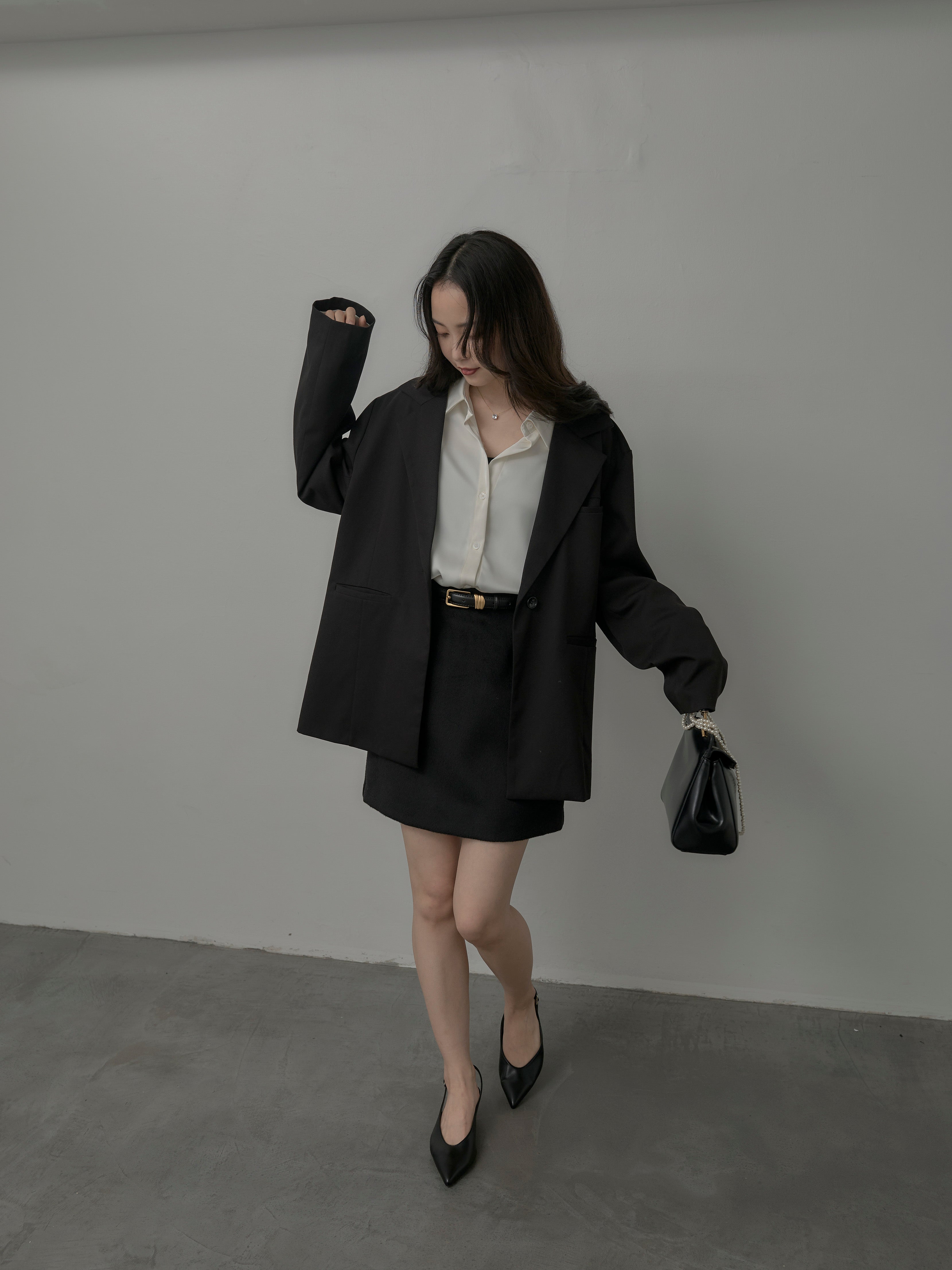 SET】【Essential】ボックスシルエットテーラードジャケット+