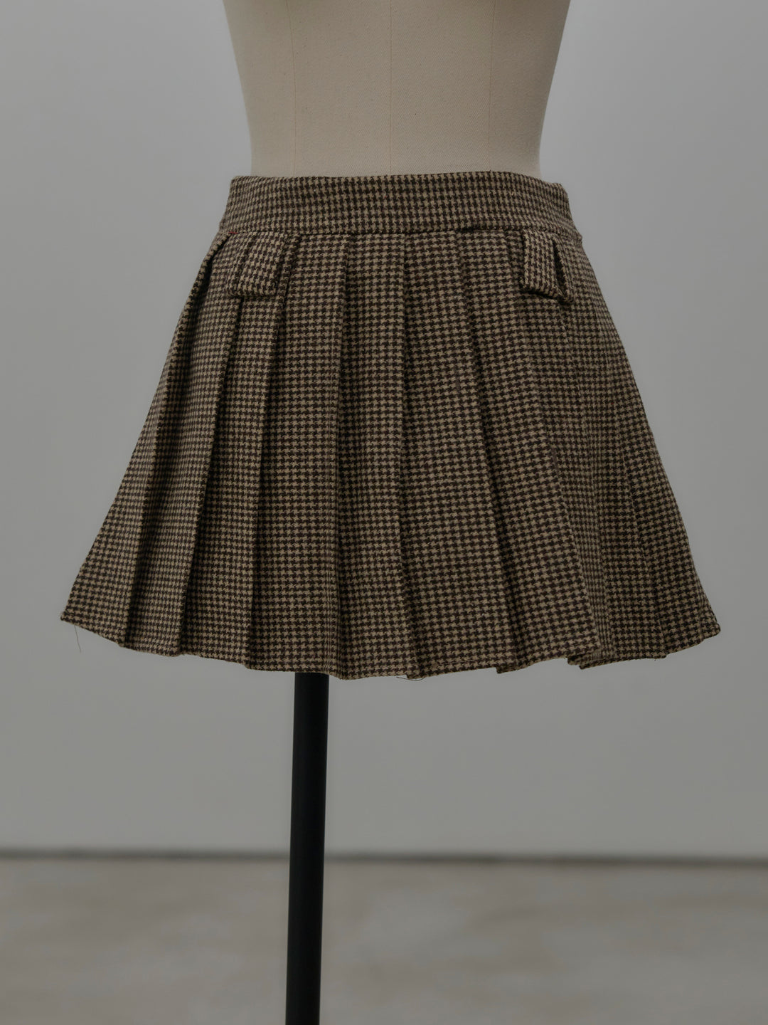 ハウンドトゥースプリーツミニスカート