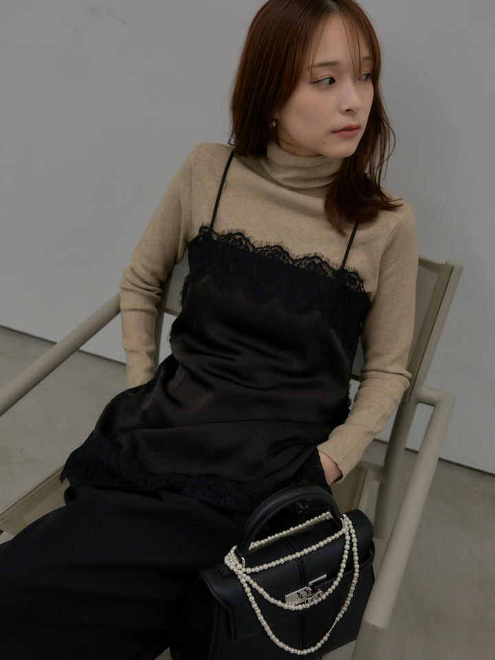 レースサテンキャミソール