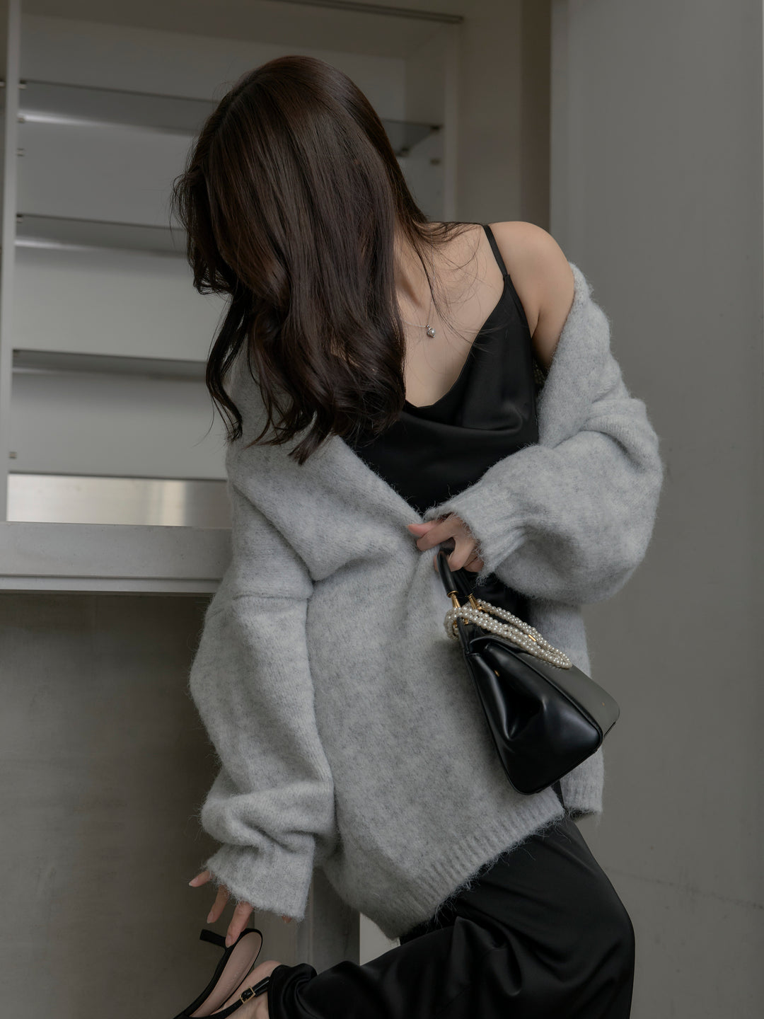 モヘアライクオーバーニットカーディガン