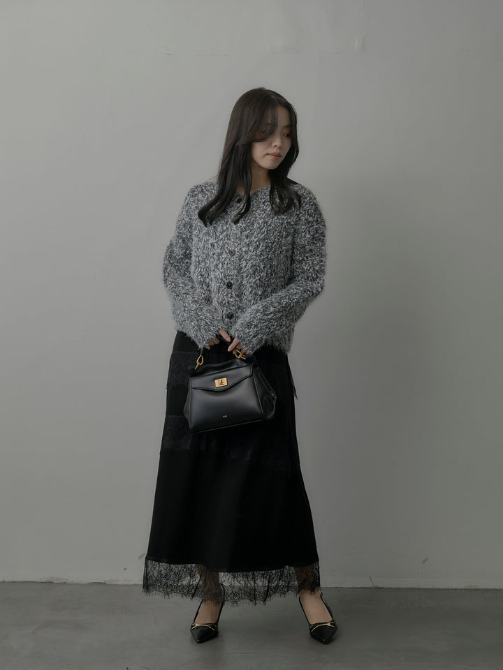 フェザーループニットカーディガン