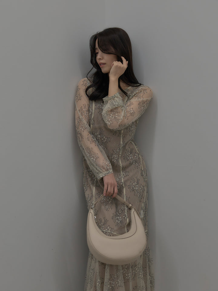 【essential】レディシルエットレースドレス