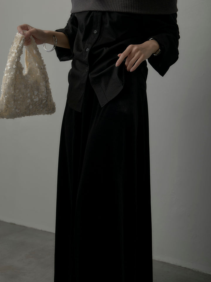 ベロアフレアロングスカート