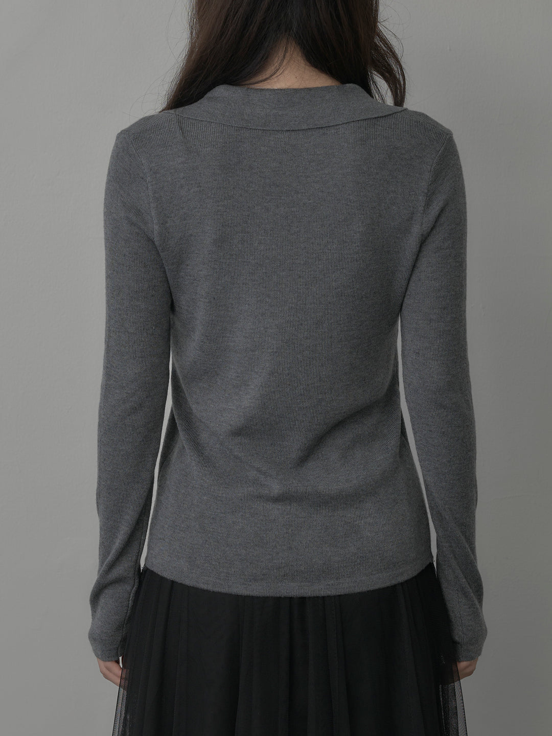 【SET】ポケットデザインリブニットトップス+ボリュームチュールスカート(2set)