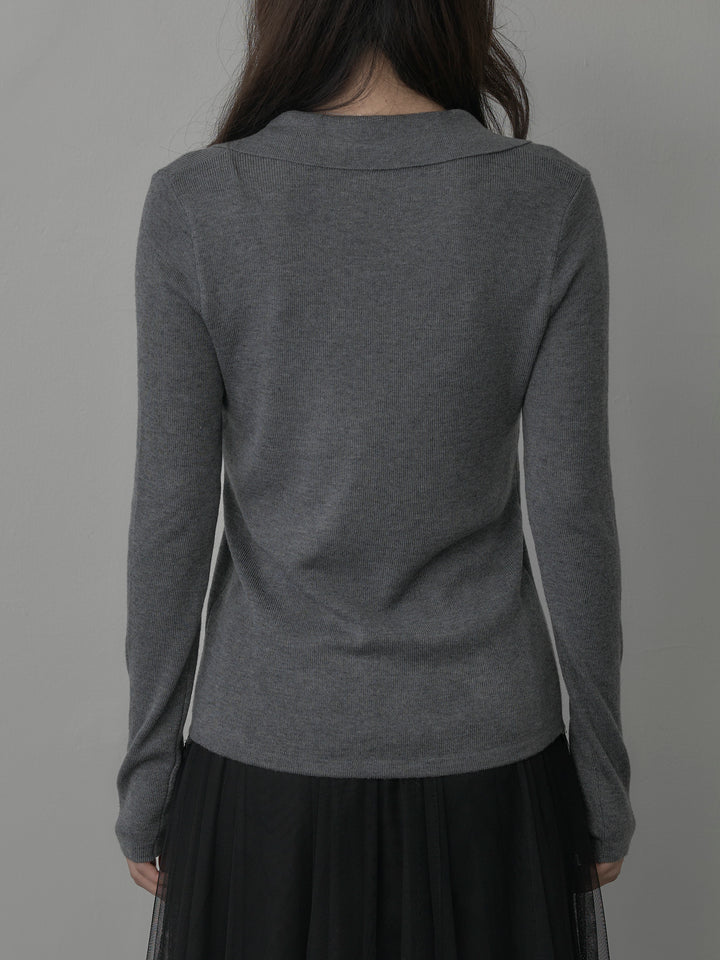 【SET】ポケットデザインリブニットトップス+ボリュームチュールスカート(2set)