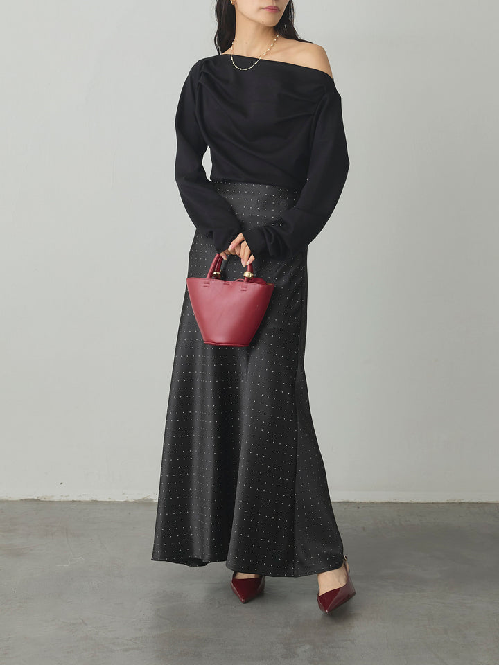 [予約]ドットサテンスカート