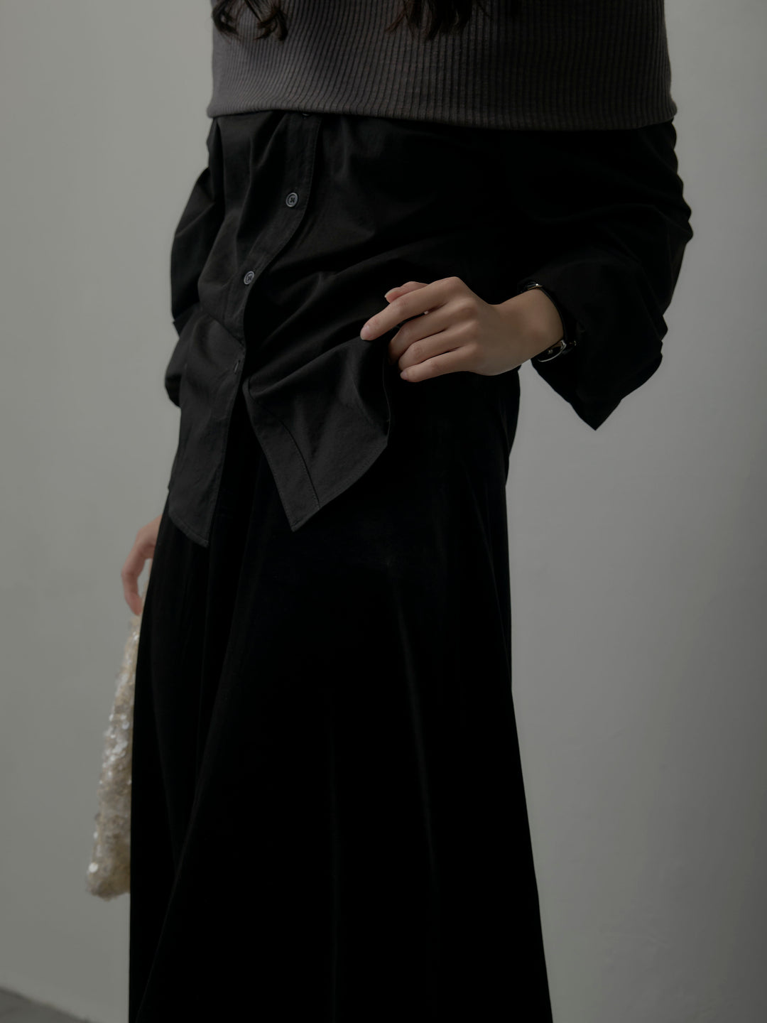 ベロアフレアロングスカート